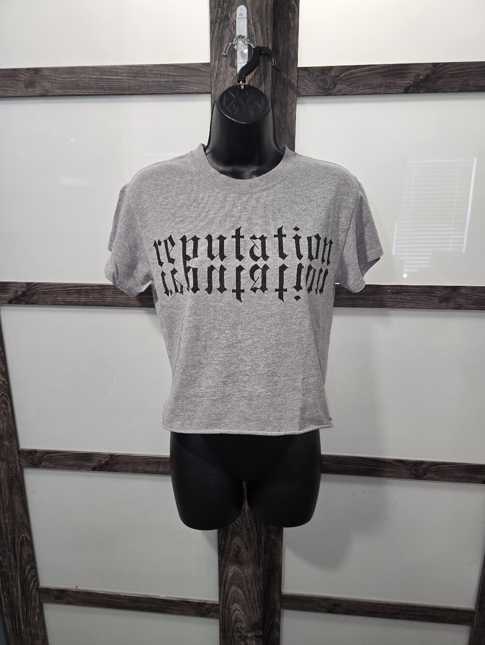 Taylor Swift Reputation Gray Crop Top Sz SMALL